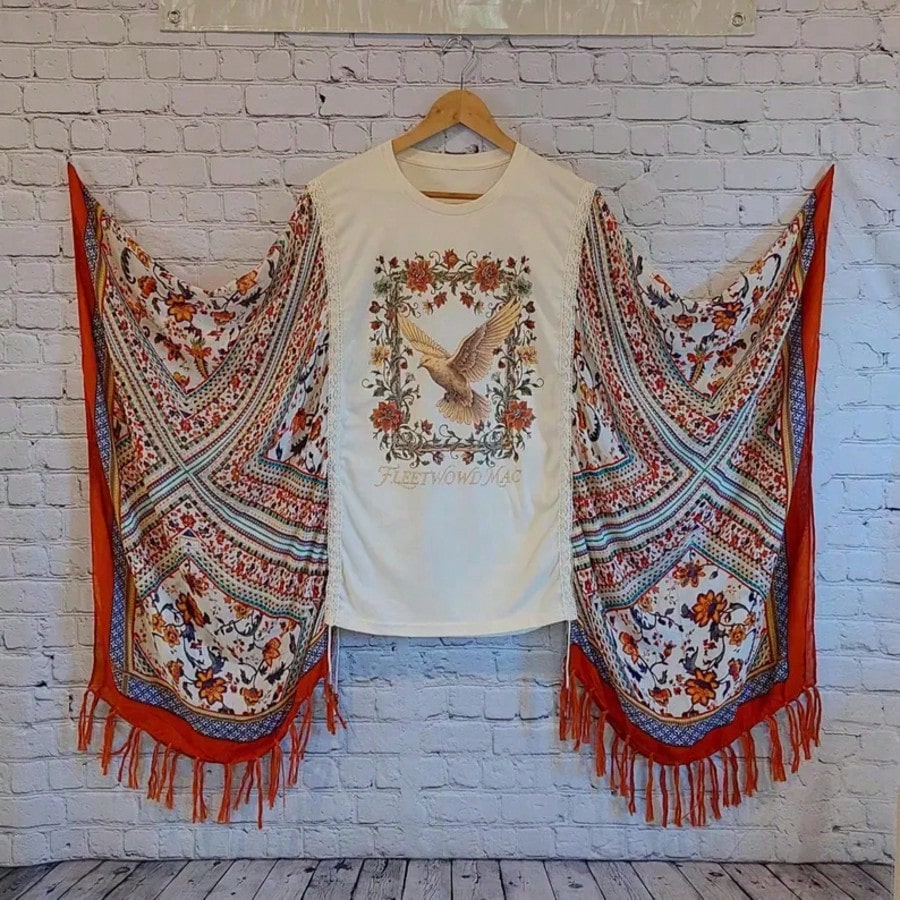 Local 1 Pcs Women Ethniced Mix & Match Pattern Drawstring Print T Shirt Tee
