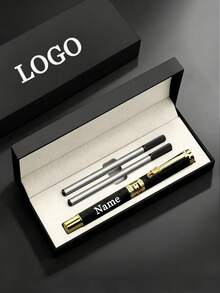 Pulpen Ballpoint Ujung Bulat Sentuhan Mewah Kustom dengan Kotak Pulpen Hitam - Alat Tulis yang Dipersonalisasi, Cocok untuk Nama dan Situs Web Perusahaan, Hadiah Sempurna untuk Pria, Ulang Tahun Pernikahan, Ulang Tahun, Musim Wisuda, Multifungsi, Hadiah Natal - MultiWarna - View 3