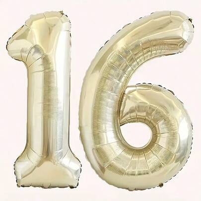 2 pezzi Palloncini giganti da 40 pollici in colore platino, numero 16 in colore platino, adatti per decorazioni per feste di 16° compleanno, forniture per feste di celebrazione di anniversari