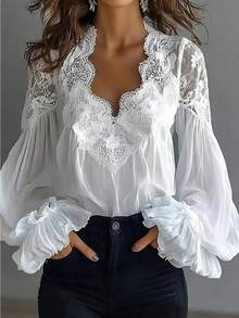 Women Blouses & Shirts - 白色 - 查看 1