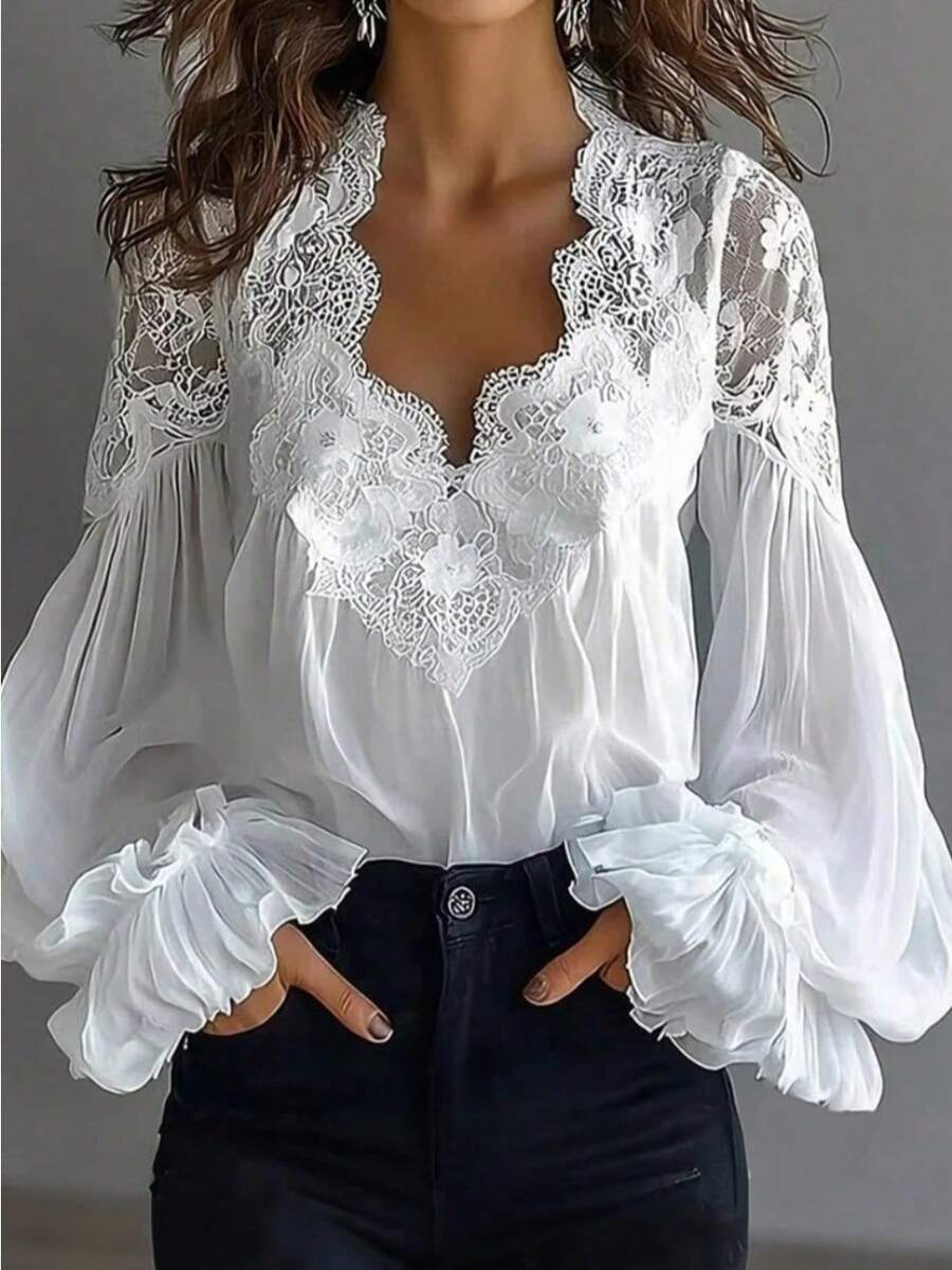 Women Blouses & Shirts - 白色 - 查看 1