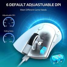 ATTACK SHARK R1 Wireless Gaming Mouse,Tri-Mode Connection (2.4G/Wired/BT5.2),55g Lightweight,18000 DPI Optical Sensor,HUYU 20 Million Key Life,Ergonomic Design,For PC/Laptop/Win - View 6