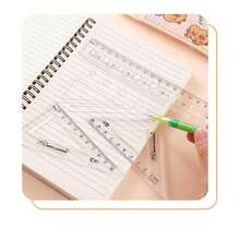 Juego de 4 reglas con diseño de capibara de dibujos animados, regla recta de plástico transparente, regla triangular y transportador, herramientas de medición y dibujo geométrico, juego de papelería estudiantil adorable, artículos esenciales para la vuelta a la escuela, regalo perfecto para fiestas y vacaciones - Conjuntos - Ver 6
