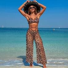 New 2026 Swimsuits For Adult Women, Three-Piece Hot Spring Bathing Suit, Bikini Bathing Suit. - 洋紅色長褲(細腰帶) - 查看 11
