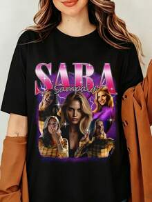 Sara Sampaio Vintage T-Shirt, Portuguese Supermodel Graphic Printed Tee, Sara Sampaio Bootleg Vintage Shirt, 90s Sara Sampaio Gift For Fans, Retro Sara Sampaio T-Shirt, Gift For Her, Retro Movie Shirt - Black - View 11