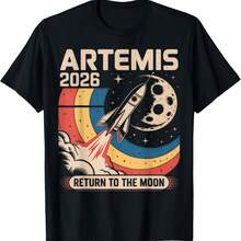 Artemis II Launch Back To The Moon 2026 T-Shirt - Black - View 1