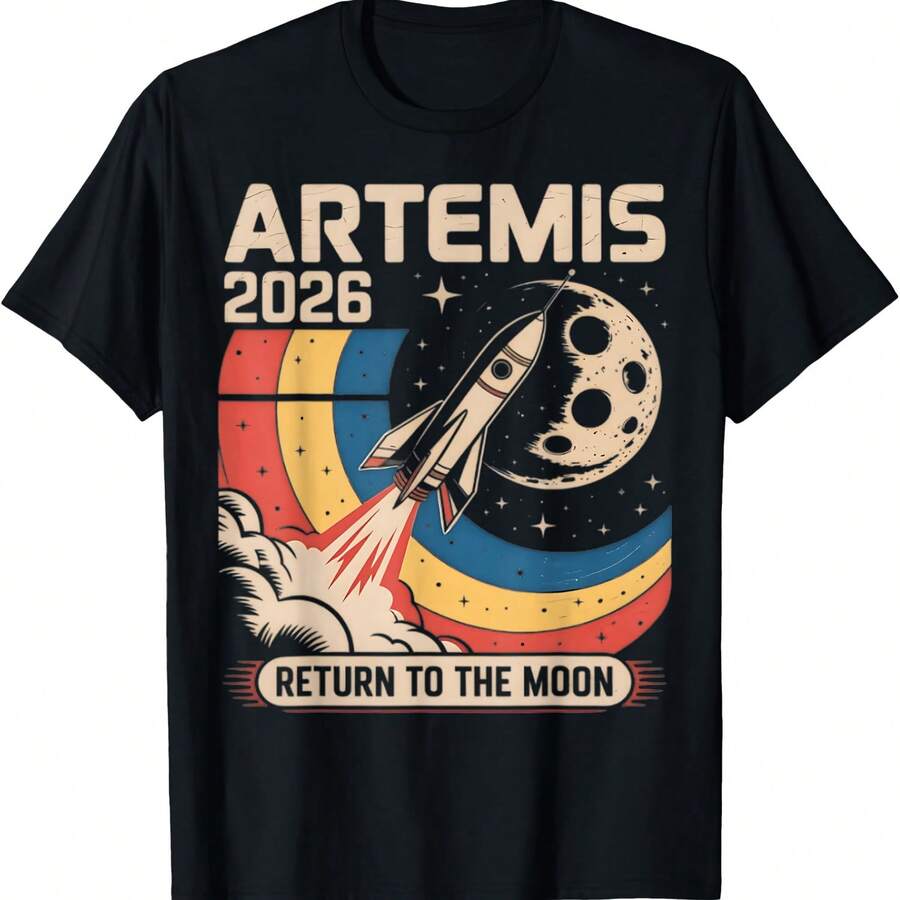 Artemis II Launch Back To The Moon 2026 T-Shirt - Black - View 1