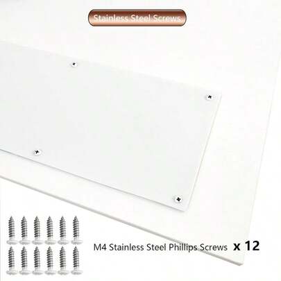 Door Metal Kick Plate 10x24 Inches Aluminum Decorative Plates Protector Doors, 18 Ga Thickness 10x 24 (White)