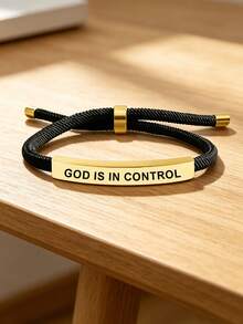 suteyi Inspirational Handwoven Rope Bracelet: "God Controls Everything" - Faith-Inspired Gift | Inspirational Gift - Multicolor - View 2