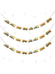 1/2/3 Sets Construction Theme Birthday Decorations, Perfect For Construction & Transportation Theme Birthday Party Celebrations And Truck Theme Party Decor - A - View 3