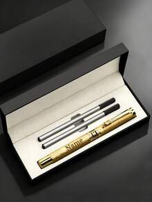 Pulpen Ballpoint Ujung Bulat Sentuhan Mewah Kustom dengan Kotak Pulpen Hitam - Alat Tulis yang Dipersonalisasi, Cocok untuk Nama dan Situs Web Perusahaan, Hadiah Sempurna untuk Pria, Ulang Tahun Pernikahan, Ulang Tahun, Musim Wisuda, Multifungsi, Hadiah Natal - MultiWarna - View 12