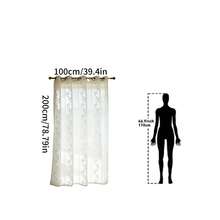 Cortina transparente para exterior com estampa de folhas de outono (1 peça), com design de argolas na parte superior, ideal para gazebo, pátio e varanda. - Branco - Ver 16