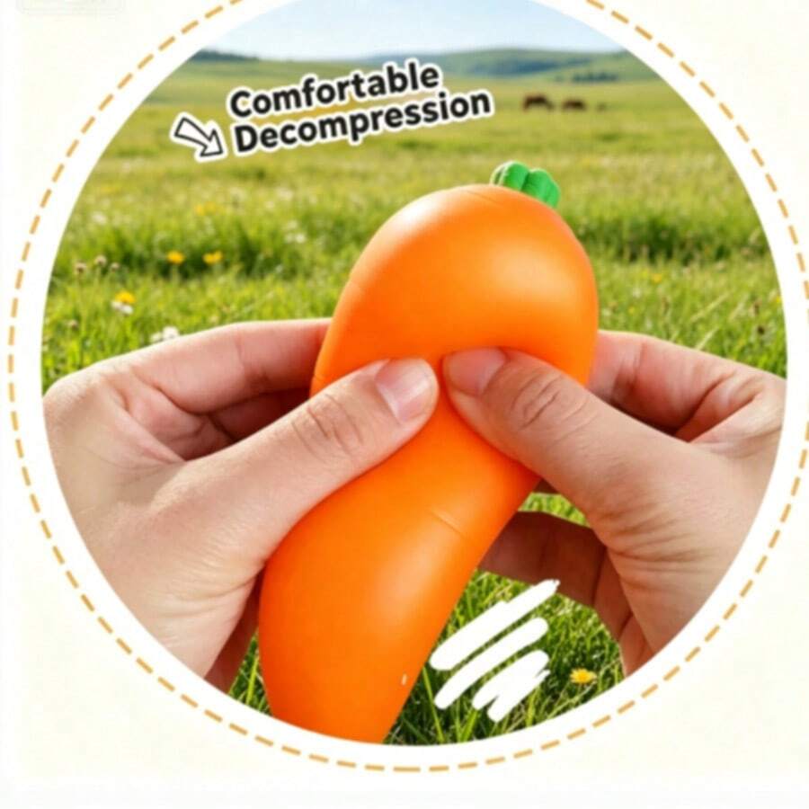Super Soft Carrot Squeeze Toy, Slow Rebound Stress Relief Toy, Realistic Funny Vent Toy, Imitation Fake Food Carrot