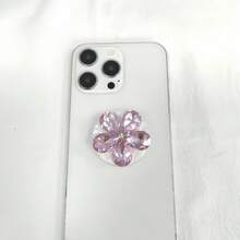 1件裝閃亮水晶花卉手機背夾,鑲鑽花形手機支架,可伸縮可折疊手機支撐架,百搭3D鑽石花卉手機背架,亮片裝飾手機飾品,送給朋友的可愛日常小禮物 - 彩色 - 查看 9
