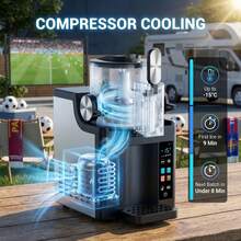 TazTir Máquina portátil para hacer hielo y helados, todo en uno, para preparar batidos, cócteles y café, congelación rápida y fácil limpieza. - Tipo de Enchufe A USA (110-127V) - Ver 5