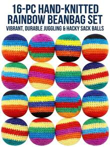 12/6/3/1 Stück handgefertigte gehäkelte Hacky Sack Bälle, 5,5cm bunte gestrickte Fußsäcke, langanhaltend weiche Kickbälle zum Jonglieren, Outdoor-Spiel, Stressabbau, Familientreffen, Partygeschenke, Feiertagsgeschenke & Karneval, weich, Squishies - Standardmodell - Übersicht 8
