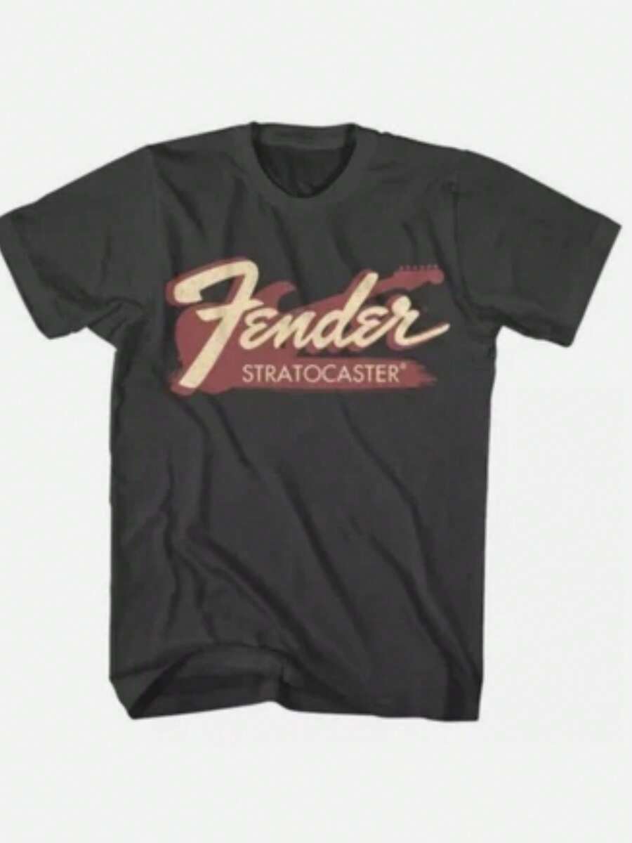 Versatile And Universally Flattering, This Fender Stratocaster Guitar Mens T Shirt Creates A Refined And Stylish Look With An Amazing Fit! ! - màu đen - Xem 1