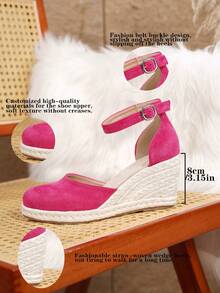 Women's Comfortable Slip-On Round Toe Platform Loafers, Spring/Summer - Hot Pink - View 9