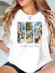Camiseta de mujer para primavera y verano - Blanco - Ver 2
