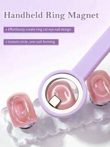 Nhẫn từ tính hình tròn hình mắt mèo có tay cầm, thích hợp cho nghệ thuật sơn móng tay gel hình mắt mèo, nam châm lỗ đen, dụng cụ làm móng DIY. - Nhiều màu - Xem 3