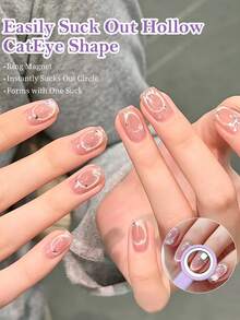 Nhẫn từ tính hình tròn hình mắt mèo có tay cầm, thích hợp cho nghệ thuật sơn móng tay gel hình mắt mèo, nam châm lỗ đen, dụng cụ làm móng DIY. - Nhiều màu - Xem 6