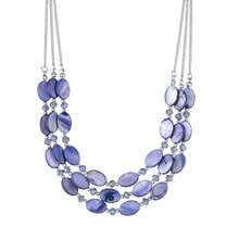 Collares de cuentas en capas para mujer, collar grueso, cadena de plata, joyería de moda, regalo para ella, Cristal, Sin gemas. - como en la imagen - Ver 1