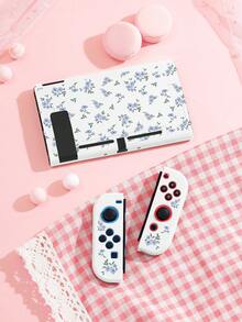 一套简约花卉图案兼容配件，适用于Switch2 (2025)/Switch NS/Switch OLED，包括白色/黑色主机保护壳、手柄保护套、收纳袋、卡槽底座、TPU软壳，优雅实用，便携式支架，防摔防刮防污，时尚浪漫礼物。 - 彩色 - 查看 17