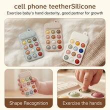 Baby Silicone Phone Teether, Dopamine Colorful Series, Multiple Colors To Attract Baby's Attention, Chewable, Relieve Teething Discomfort, Multi-Functional Press And Stress Relief Toy - Multicolor - View 7
