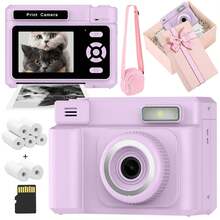Instant Print Camera 1080P HD Portable Printer Camera 2.4" LCD 1500mAh Battery Holiday Gift School Supplies Back To School Gift For Teens Beginners Capture Creative Projects Campus Memories (Pink/Blue/Purple) - View 14