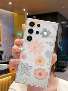 1 Piece Soft Romantic Fashion Floral Print Phone Case Compatible With Huawei Honor, Galaxy A04e/12/A13/A14/A34/A50/A52/A53/A54/S21/S22/S23/S24/S25/S25Ultra/S25FE/S26/S26 PLUS/S26 ULTRA/S26 EDGE, 6A/7A/8A, 12T/13T/15T/15T Pro - 透明 4 - 查看 4