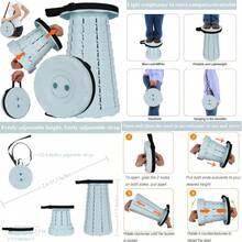 Fishboy - Taburete plegable mejorado peso máximo de 400 libras ligero pero resistente portátil retráctil plegable telescópico plegable para acampar para adultos pesca al aire última - Helado - Ver 1