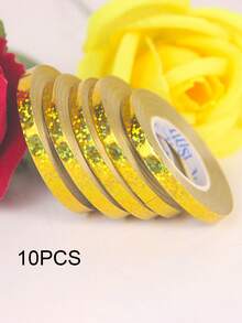 1/10pcs Laser Balloon Ribbons, Colorful Shiny Party Decoration Ribbons Suitable For Weddings, Birthdays, Festivals, Great For Gift Wrapping And Decorations, Party Decoration Ribbons, Brilliant Ribbons, Shiny Surface - Multicolor - View 15