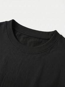 Elegant Women's Short-Sleeved, Round-Neck T-Shirt With A Regular Length, Featuring A Denim And Leopard Heart Print. - 紅色和黑色 - 查看 4