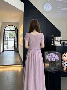 Y6Y 2026 New Women's Purple Summer Beach Vacation Dress Elegant - Purple - View 2