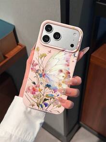 1件時尚彩色蝴蝶與花卉圖案液態矽膠軟手機殼，防震保護套，適用於 Apple 11/12/13/14/14Plus/15/15Plus/16/16Plus/7/8Plus/17/17Pro - 彩色 - 查看 3