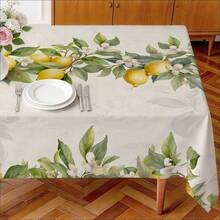 1pc Rectangular Polyester Tablecloth, French Lemon Vintage Frame Pattern, Single-Sided Printing, Suitable For Tabletop, Washable And Reusable, Applicable For Indoor, Outdoor, Patio, Wedding, Party, Dining, Craft Exhibition, Banquet Decoration - Multicolor - View 8
