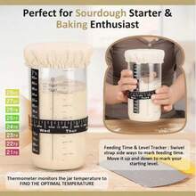 Bread Fermentation And Baking Tool Kit, Including Auxiliary Labels And Tools, Cloth Cover And Aluminum Lid, Bread Baking Supplies, And Bread Fermentation Tools. - Brown - View 3