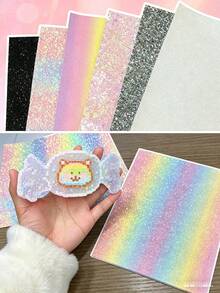 20*15cm 金蔥捲布，手工髮夾、Perler 珠飾、吊飾、DIY 珠寶製作、鑰匙圈裝飾材料，超亮紙，手工藝品 - 彩色 - 查看 4