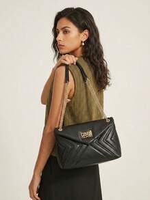 Cavalli Class Women's Chain Strap Shoulder Bag Medium Black - Black - View 1