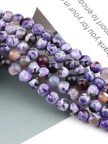 6/8/10mm Purple Coffee Fire Agate Natural Stone Onyx Round Loose Spacer Beads For Making DIY Bracelets Necklaces Friendship Gift Jewelry - Multicolor - View 10