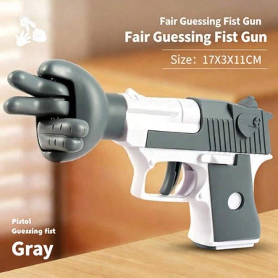 Fair Rock-Paper-Scissors Toy Gun, Stress Relief Gesture Game Toy For Young Adults - Gray Radish Rock-paper-scissors Gun (OPP Bag) - View 1