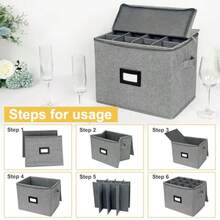 Caja para copas champán VERONLY con divisores contenedor para copas champán organizador caja para copas champán 12 copas - Gris - Ver 6