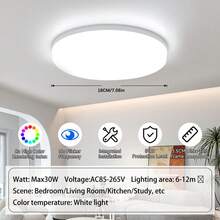 CANMEIJIA Lampu Plafon LED 85V-265V, Cahaya Putih Dingin Bulat, Lampu Panel Tersembunyi Bingkai Putih, Gaya Modern, Bebas Kedip, Kecerahan Tinggi, Desain Tipis, Cocok Untuk Dinding/Lorong/Kamar/Koridor/Langit-langit/Dapur/Ruang Tamu/Kamar Mandi/Kamar Tidur/Ruang Belajar, Lampu Plafon Dalam Ruangan, Pilih Ukuran Berdasarkan Skenario Penggunaan - Putih - View 14