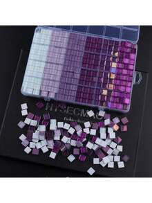 720pcs/Box Glass Mosaic Tiles - High Quality Square Craft Decor, Suitable For Creative Art, Painting, Jewelry Making And DIY Projects - Multicolor - View 19