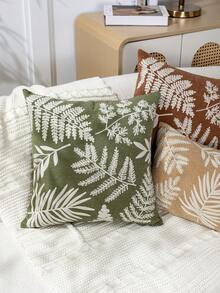 1 buah Sarung Bantal Hias Bordir Pakis Tropis Minimalis Modern Warna Hijau, Sarung Bantal Dekoratif Bordir Daun Musim Semi/Panas, Cocok untuk Dekorasi Dalam Ruangan, Sarung Bantal Sepanjang Musim, Isian Bantal Tidak Termasuk - Hijau - View 9