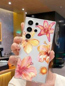 1 Piece Soft Phone Case With White Lily Flower And Butterfly, Compatible With Huawei Honor, , Galaxy A04e/12/A13/A14/A34/A50/A52/A53/A54/S21/S22/S23/S24/S25/S25Ultra, 6A/7A/8A, 12T/13T, International Version, Not Domestic Version, Spring Gift - 透明 12 - 查看 4