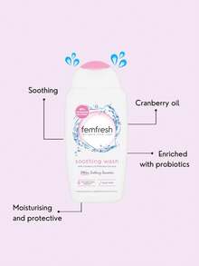 Femfresh Pembersih Kewanitaan, Pembersih Lembut dengan pH Seimbang, Formula Ringan Rendah Alergi, Perlindungan Bau, Untuk Kulit Sensitif, Menyegarkan & Menenangkan, Untuk Penggunaan Sehari-hari, 250ml/8.45 Fl.Oz - Cranberi - View 3