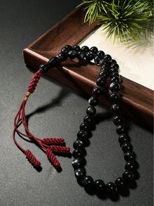 New Multicolor 45 Beads Resin Single Strand Tasbih, Meticulously Crafted With Silver Ornaments, Islamic Religious Ritual, Collector-Grade Faith Accessory - Multicolor - View 25