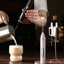 Máy đánh sữa và cà phê cầm tay gia đình mới nhất, máy đánh sữa điện, máy trộn đánh sữa kèm giá đỡ, sạc USB, máy đánh sữa, máy đánh trứng, chất liệu ABS + thép không gỉ 304. - Xem 11