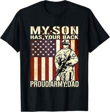 My Son Has Your Back - Proud Army Dad Military Father Gift Unisex T-Shirt - Black - View 6